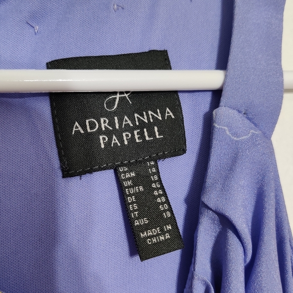 Adrianna Papell Lavender Floral Dress Midi Halter - Picture 5 of 6